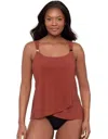 Miraclesuit Dazzle Underwired Draped Tankini Top In Terracotta In Brown