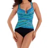 Miraclesuit Dd-cup Layered Escape Underwire One Piece Swimsuit In Blue In Blue