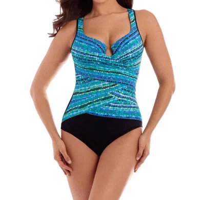Miraclesuit Dd-cup Layered Escape Underwire One Piece Swimsuit In Blue