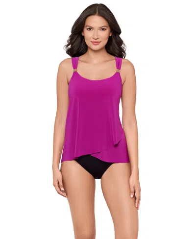 Miraclesuit Dd Cup Razzle Dazzle Underwire Asymmetrical Tankini Top