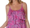Miraclesuit Dd-cup Tiering Up Tankini Top In Pink