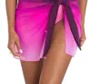 Miraclesuit Dip Dye Tie Side Sarong Cover Up In Pink In Pink