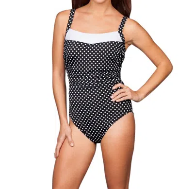 Miraclesuit Dippin Dots Kara Underwire One Piece Swimsuit - Plus In Black/ White