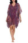 Miraclesuit Dynasty Caftan Semi Sheer Swimsuit Cover-up In Multi