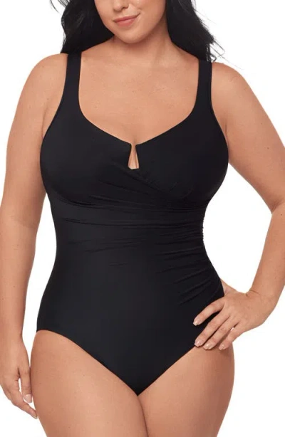 Miraclesuit Plus Size Escape Underwire One Piece Swimsuit In Black