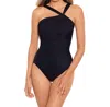 Miraclesuit Rock Solid Europa Asymmetric Underwire One Piece Swimsuit In Black