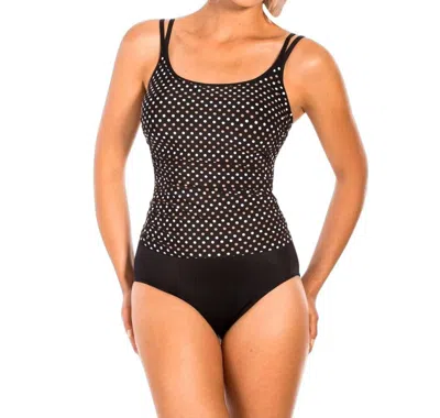 Miraclesuit Fauxkini One Piece Swimsuit In Spot On In Black
