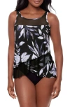 Miraclesuit ® Fiore Di Luna Mirage Tankini Top In Black/white
