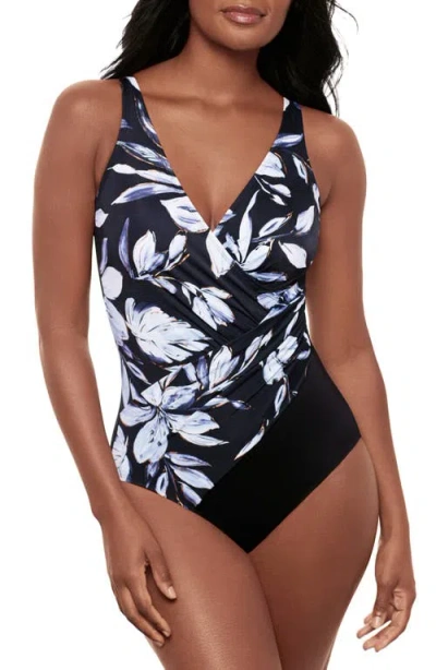 Miraclesuit Dd Cup Must Haves Oceanus Draped Allover-slimming One-piece Swimsuit In Black