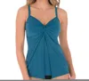 Miraclesuit Four Tops Love Knot Underwire Tankini Top In Blue In Blue