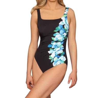Miraclesuit Hanging Garden Sideswipe Underwire One Piece In Blue