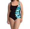 Miraclesuit Hanging Garden Sidewipe Underwire One Piece - Plus In Blue