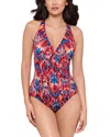 Miraclesuit Ikat Dorado Wrapsody One Piece Swimsuit In Red
