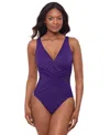 Miraclesuit Illusionist Crossover Allover Slimming One-piece Swimsuit In Mulberry