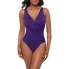 Miraclesuit Illusionist Crossover Allover Slimming One-piece Swimsuit In Purple
