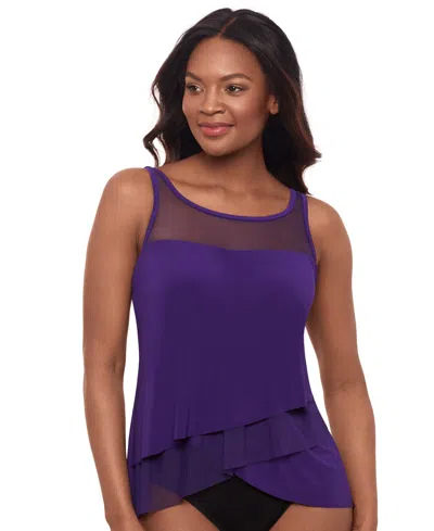 Miraclesuit Illusionist Mirage Underwire Tankini Top In Mulberry
