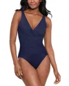 Miraclesuit Illusionists Crossover One Piece Swimsuit In Midnght Blue