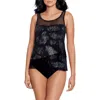 Miraclesuit Iridium Mirage Underwire Tankini Top In Black/multi