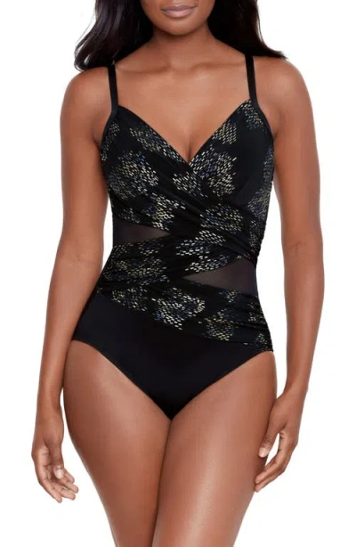 Miraclesuit ® Iridium Mystique Underwire One-piece Swimsuit In Black/multi