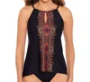 Miraclesuit Kashmir Peephole Tankini Top In Black In Black