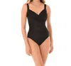 Miraclesuit Long Torso Sanibel Underwire One Piece Swimsuitl In Black In Black