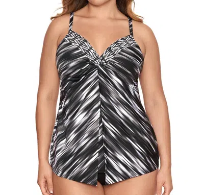 Miraclesuit Love Knot Underwire Plus Size Tankini Top In Black White