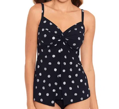 Miraclesuit Love Knot Underwire Tankini Top In Black In Blue
