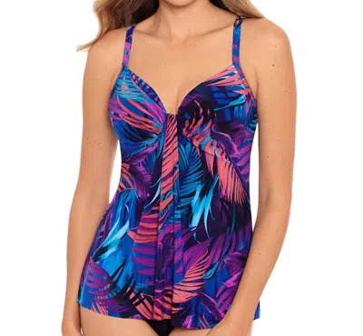 Miraclesuit Marina Underwire Tankini Top In Purple In Multi