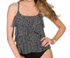 Miraclesuit Mini Dot Tiering Up Tankini Top In Black/white