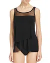 Miraclesuit Illusionists Mirage Underwire Tankini Top Dd-cups In Black