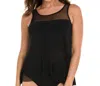 Miraclesuit Plus Size Illusionists Mirage Underwire Tankini Top In Black