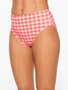 MIRACLESUIT MISSES - MIRACLESUITÂ® BASIC BRIEF - PICNIC PLAID - CORAL PEACH - 14 TALBOTS