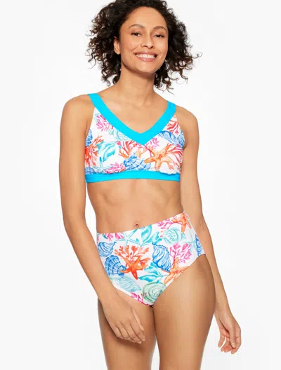 Miraclesuit Misses - Â® Bikini Top - Coral & Shells - White - 14 Talbots