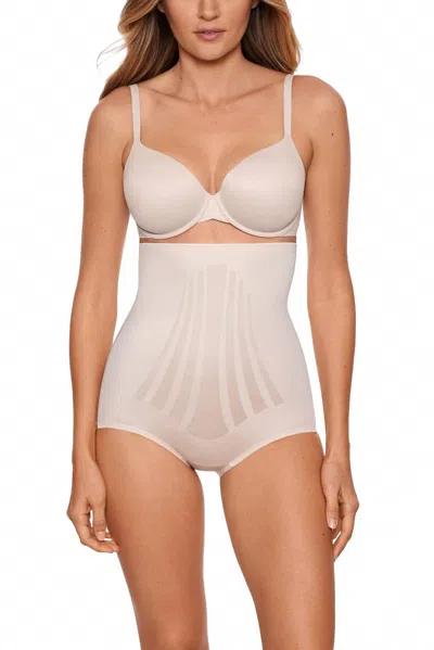 Miraclesuit Modern Miracle Lycra Fitsense Hi-waist Brief In Beige In Multi