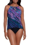 Miraclesuit Mood Ring Peephole Tankini Swim Top In Purple Multi