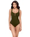 Miraclesuit Must Have Escape One-piece Allover Slimming Underwire Swimsuit In Green