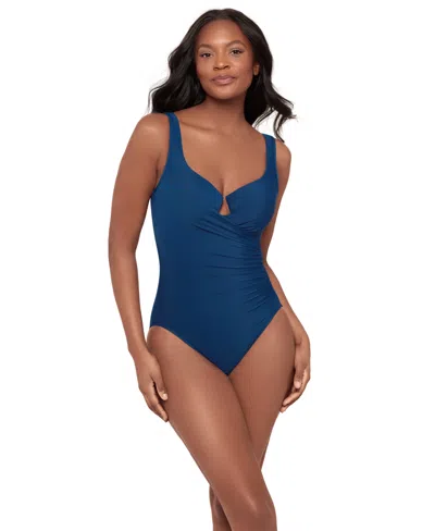 Miraclesuit Must Have Escape One-piece Allover Slimming Underwire Swimsuit In Purple