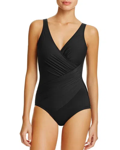 Miraclesuit Must Have Oceanus Ruched One Piece Swimsuit In Black