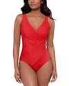 Miraclesuit Must Have Oceanus Ruched One Piece Swimsuit In Red