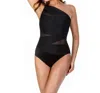 Miraclesuit Net Work Jena One Shoulder One Piece Swimsuit In Black