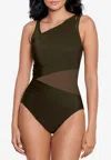Miraclesuit Illusionists Azura Underwire One-piece Swimsuit In Olive