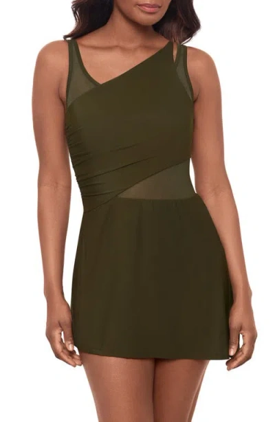 Miraclesuit ® Network News Alina Skirted One-piece Swimsuit In Nori