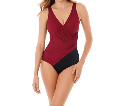 Miraclesuit Oceanus Surplice One Piece Swimsuit In Red