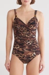 Miraclesuit ® Ocicat Siren Leopard Print One-piece Swimsuit In Black/multi