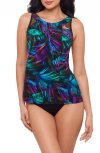 Miraclesuit Plus Size Palma Paradiso Ursula Underwired Tankini Top In Black Multi