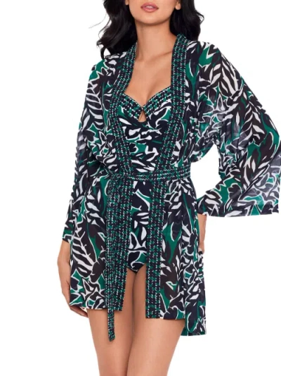 Miraclesuit Palma Verde Kimono Cover-up In Black