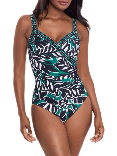 Miraclesuit Palma Verde Sanibel Underwire One-piece In Black Multi