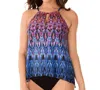 Miraclesuit Peephole Tankini Top In Mir Vesuvio In Multi