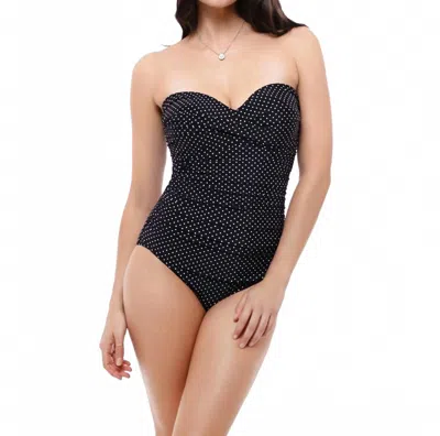 Miraclesuit Pin Point Barcelona Bandeau One Piece In Black/white