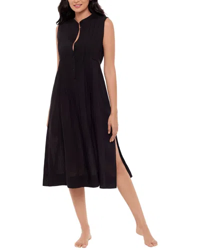 Miraclesuit Pleated Beach Dress Cover Up In Black